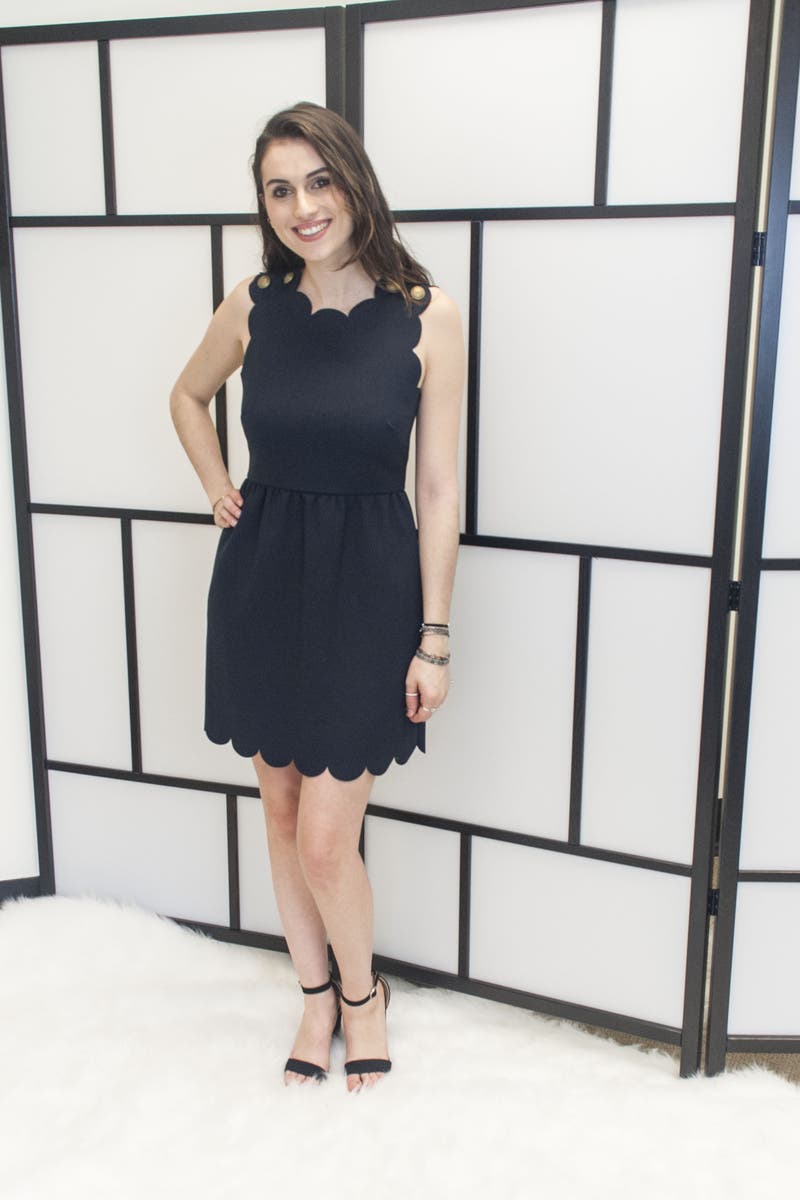 Navy Scallop Crepe Dress by RED Valentino | Rent the Runway