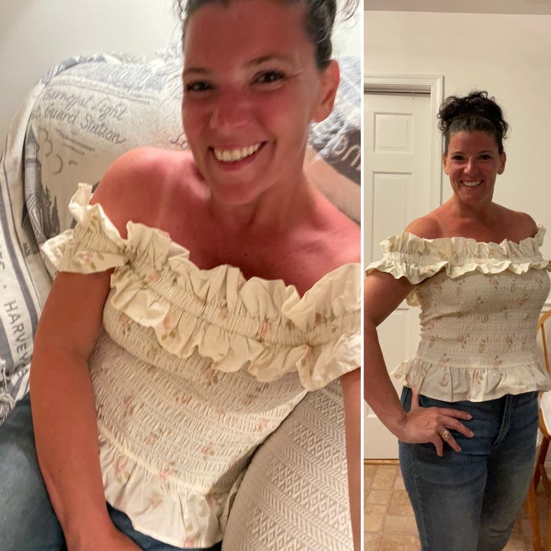GANNI サマーヒット Off The Shoulder Smocked Top by GANNI x RTR | Rent the Runway