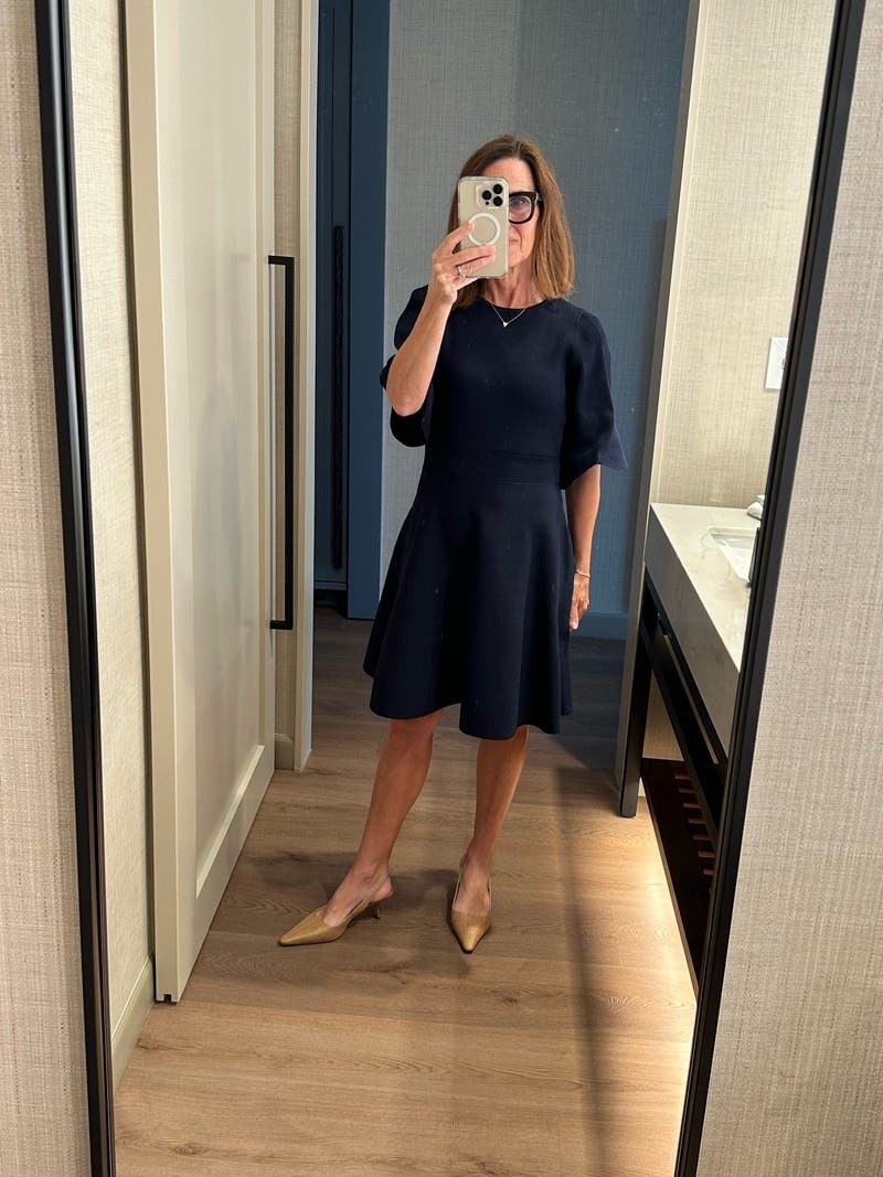 jersey fit and flare midi dress Attitudes by Renee Como Jersey Fit and Flare Midi Dress main image 1