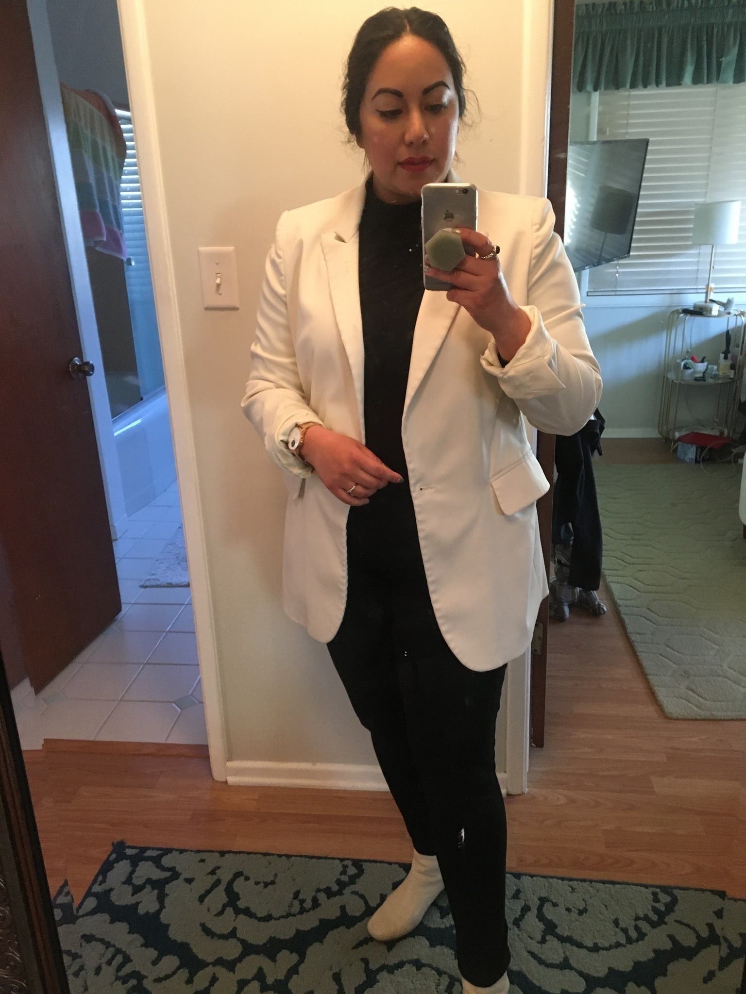 ジャケット MM6 MAISON MARGIELA White Stretch Polyester Blend Blazer White Tuxedo Blazer by MM6 Maison Margiela | Rent the Runway