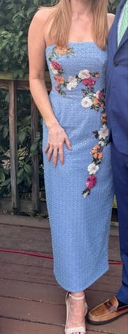 Silvia Embroidered Floral Column Dress by Helsi | Rent the Runway