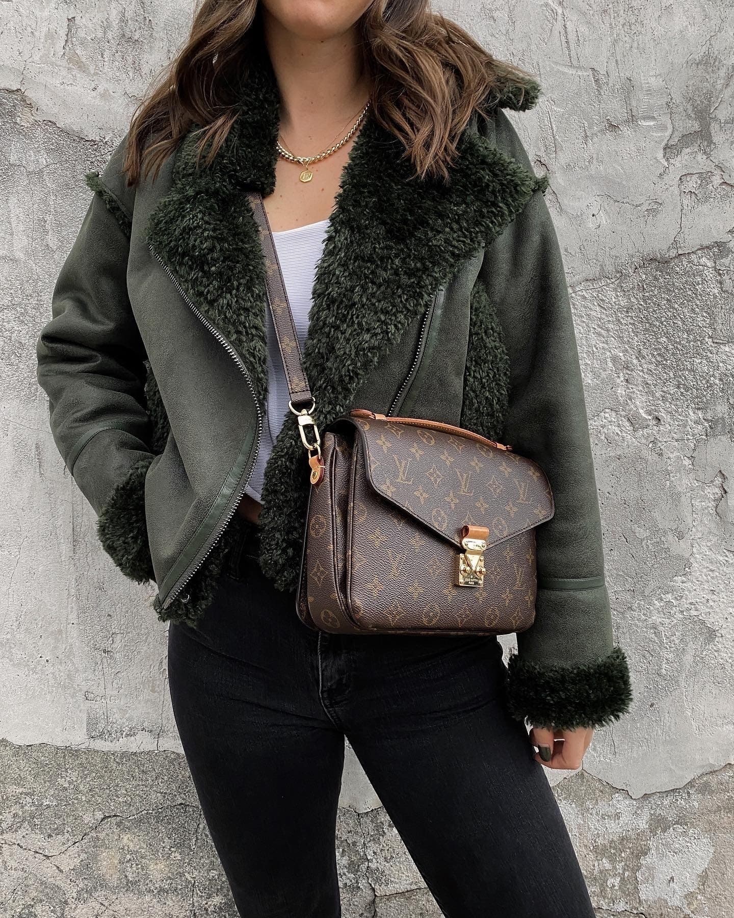 Shearling Cropped Biker Jacket by NVLT | Rent the Runway