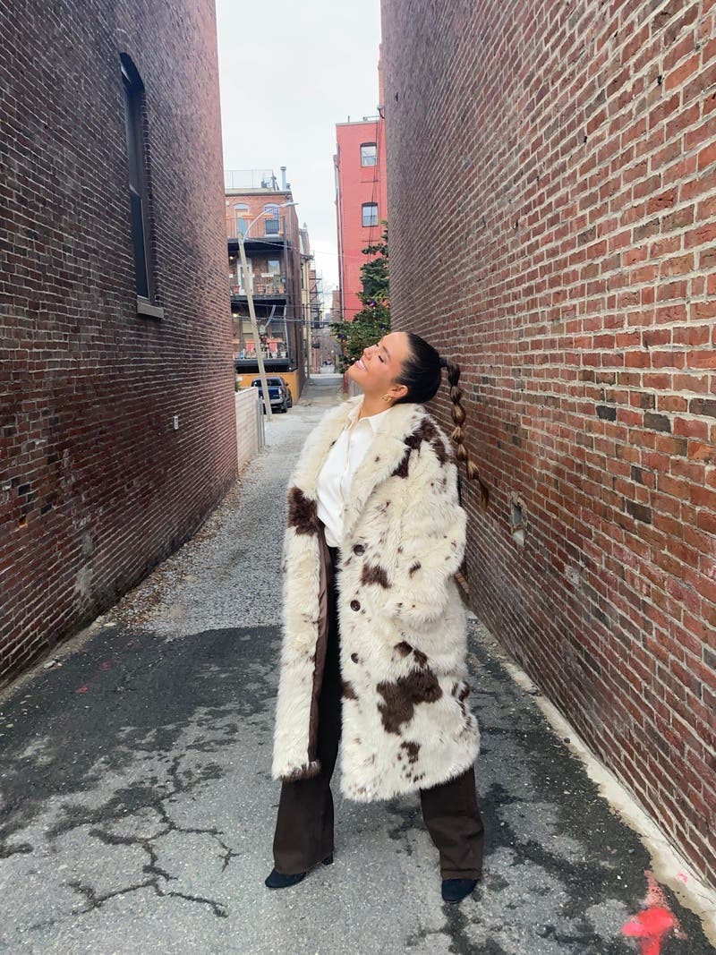 小物 MASU/FUR PRINT GOWN COAT Theresa Faux Fur Coat by Stand Studio | Rent the Runway